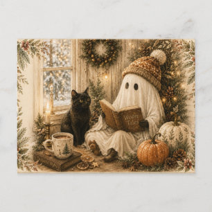 Gruselige Halloween-Herbst-Postkarte Postkarte