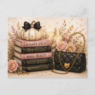 Gruselige Halloween-Herbst-Postkarte Postkarte