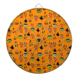 Gruselige Halloween-Hexe, Spukhaus, Mond Dartscheibe