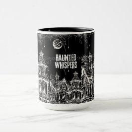 Gruselige Halloween-Hexe, Spukhaus, Mond & Flederm Tasse