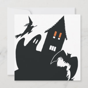 Gruselige Halloween-Hexen-Geister-Spukhaus-Party Einladung