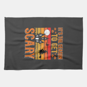 Gruselige Halloween-Hexen-Spookshaus-Design_1 Geschirrtuch