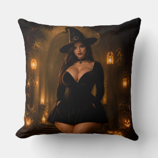 Gruselige Halloween-Hexenkunst Kissen