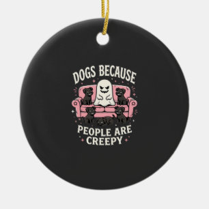 Gruselige Halloween-Hunde, weil Menschen gruselig  Keramik Ornament