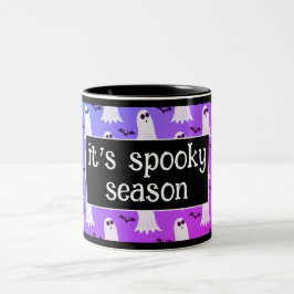 Gruselige Halloween-Jahreszeit Lila Herbst Zweifarbige Tasse