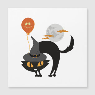 Gruselige Halloween-Katze              Magnetkarte