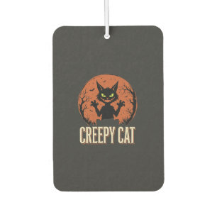 Gruselige Halloween-Katze Vintage-Mond-Grafik Autolufterfrischer