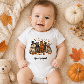 Gruselige Halloween-Katzen-Illustration Baby Strampler