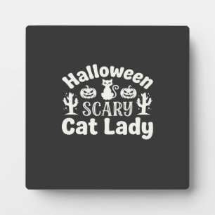 Gruselige Halloween Katzenlady_1 Fotoplatte