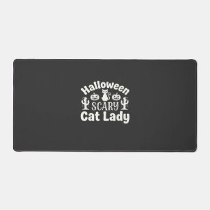 Gruselige Halloween-Katzenlady_1 Schreibtischunterlage
