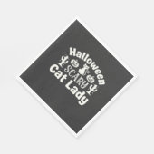 Gruselige Halloween Katzenlady_1 Serviette (Ecke)