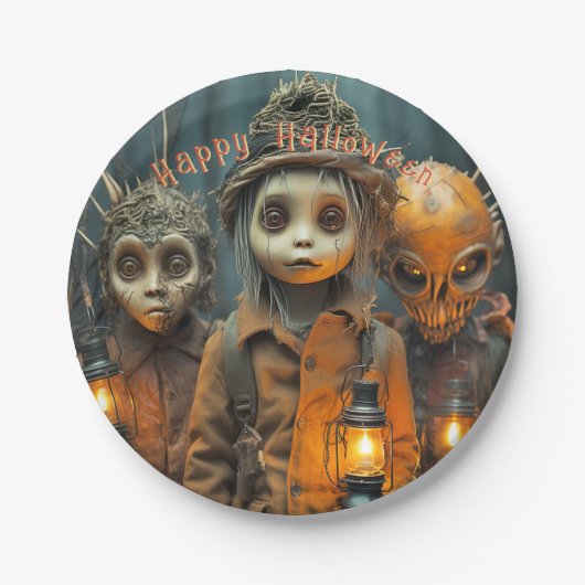 Gruselige Halloween-Kinder Pappteller (Vorderseite)
