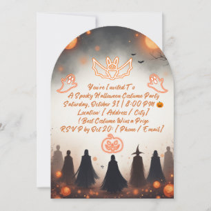 Gruselige Halloween-Kostenparty-Einladung Einladung