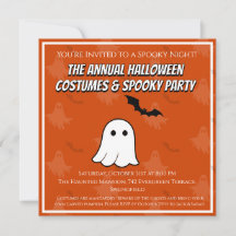 Gruselige Halloween-Kostenparty-Einladungskarte