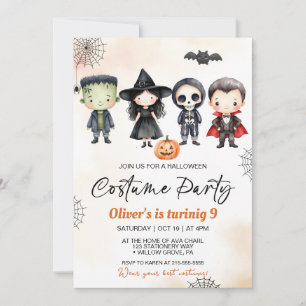 Gruselige Halloween-Kostüm-Party-Geburtstagsfeier Einladung