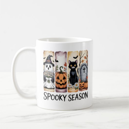 Gruselige Halloween-Kunst Kaffeetasse (Links)