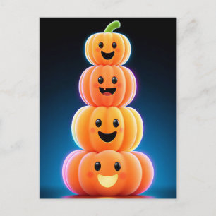 Gruselige Halloween-Kürbis-Grußpostkarte Postkarte