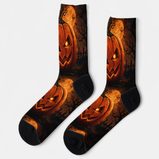 Gruselige Halloween-Kürbis-Socken – Leuchtender Ja Socken