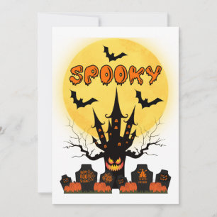 Gruselige Halloween-Mond-Einladung Einladung