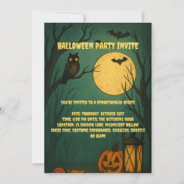 Gruselige Halloween-Mondlicht-Party-Einladung Einladung