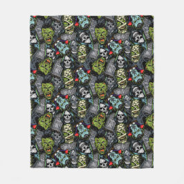 Gruselige Halloween-Monster Zombies Vampire Mumien Fleecedecke