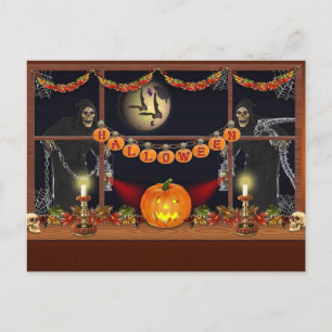 Gruselige Halloween-Nacht  Feiertagspostkarte