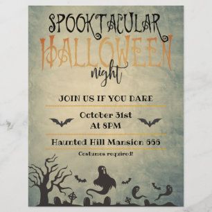 Gruselige Halloween Nacht Flyer