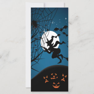 gruselige Halloween-Nacht Hexe und Spinnen Vektor