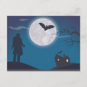 Gruselige Halloween-Nacht Postkarte