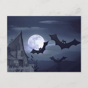 Gruselige Halloween-Nacht Postkarte