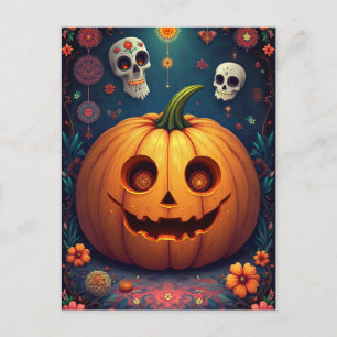 Gruselige Halloween-Nacht-Postkarte Postkarte