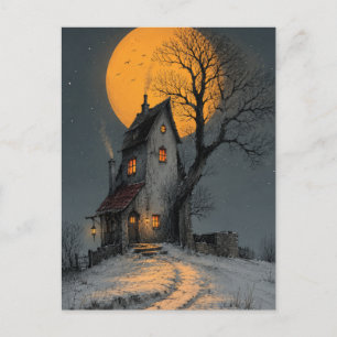 Gruselige Halloween-Nacht-Postkarte Postkarte