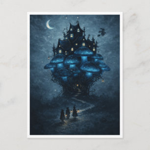 Gruselige Halloween-Nacht-Postkarte Postkarte