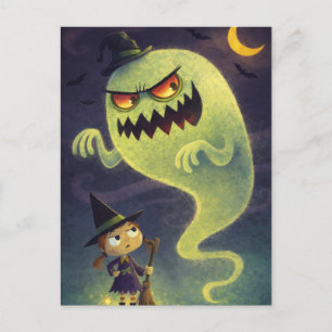 Gruselige Halloween-Nacht-Postkarte Postkarte