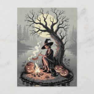 Gruselige Halloween-Nacht-Postkarte Postkarte