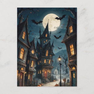Gruselige Halloween-Nacht-Postkarte Postkarte