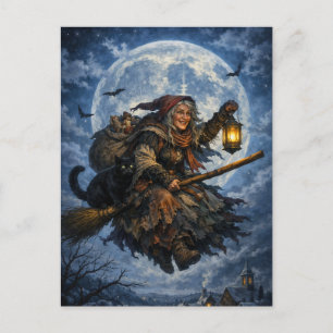 Gruselige Halloween-Nacht-Postkarte Postkarte