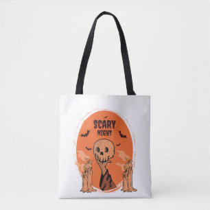 Gruselige Halloween-Nacht-Schädel- und Fledermaus- Tasche