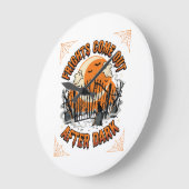 Gruselige Halloween-Nächte Große Wanduhr (Winkel)