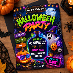 Gruselige Halloween-Nachtparty Einladung