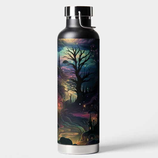 GRUSELIGE HALLOWEEN NACHTSZENE TRINKFLASCHE (links)