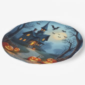 Gruselige Halloween-Papierteller Pappteller (Schrägansicht)