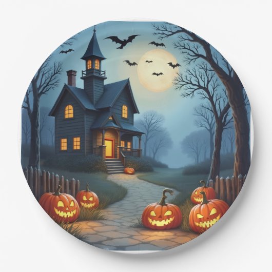 Gruselige Halloween-Papierteller Pappteller (Vorderseite)