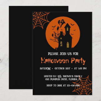 Gruselige Halloween-Party-Einladung für ein Spukha