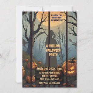 Gruselige Halloween-Party-Einladung für einen unhe Einladung