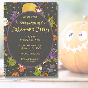 Gruselige Halloween-Party-Einladung für Kinder