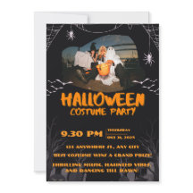 Gruselige Halloween-Party-Einladung – Geister & Fl