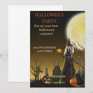 Gruselige Halloween-Party-Einladung im Chic-Stil Einladung