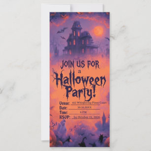 Gruselige Halloween-Party-Einladung mit Kürbissen