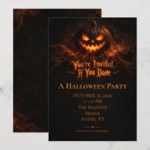 Gruselige Halloween-Party-Einladung mit unheimlich